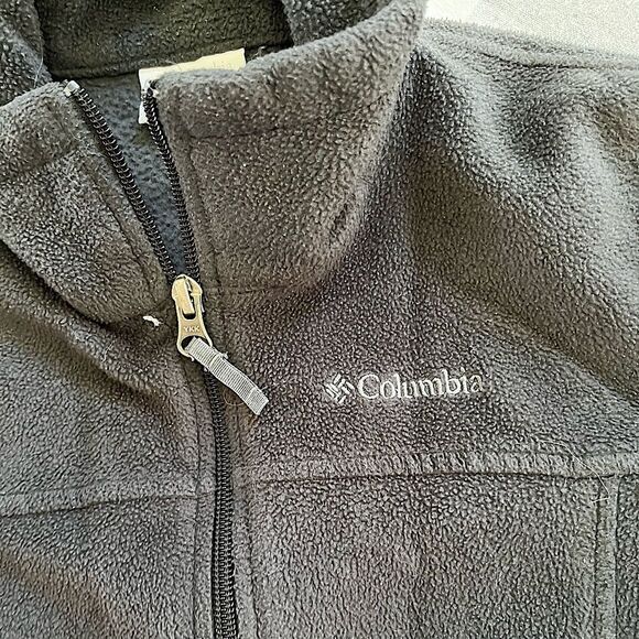 Columbia Fleece Full Zip Jacket Black Size M (10/12) - Picture 5 of 10